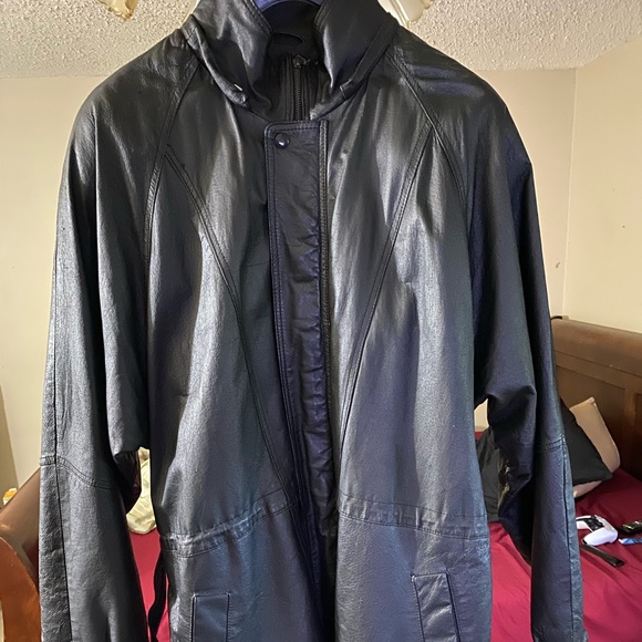 Gianni Ferrara Men's 3 Quarter Length Leather Coat - Picture 2 of 6